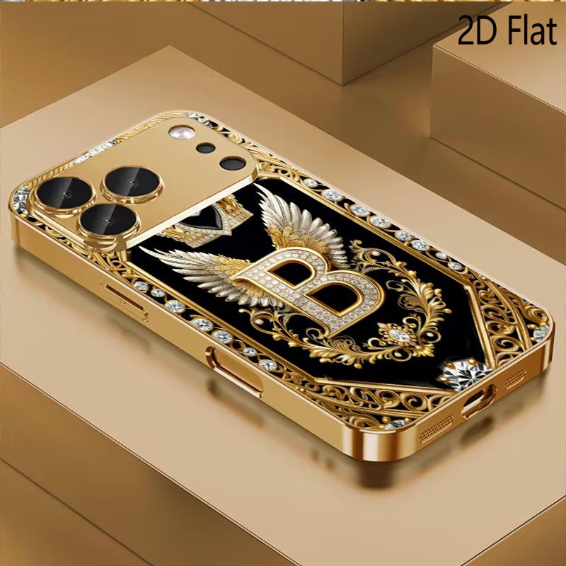 Phone Cases That Cover The Camera - B-Badge print Patterned tempered glass design