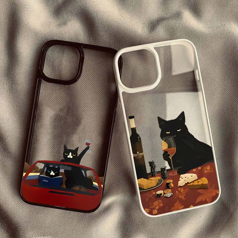 Phone Cases Quirky - Funny Cat Daily Life Transparent Phone