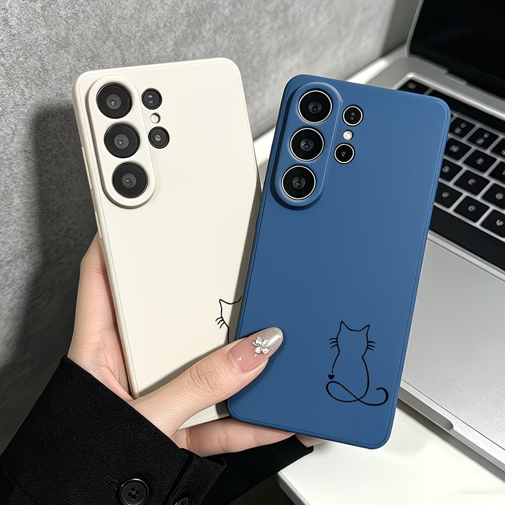 Phone Cases Art - Minimalis Line Art Cat Sketch Pattern