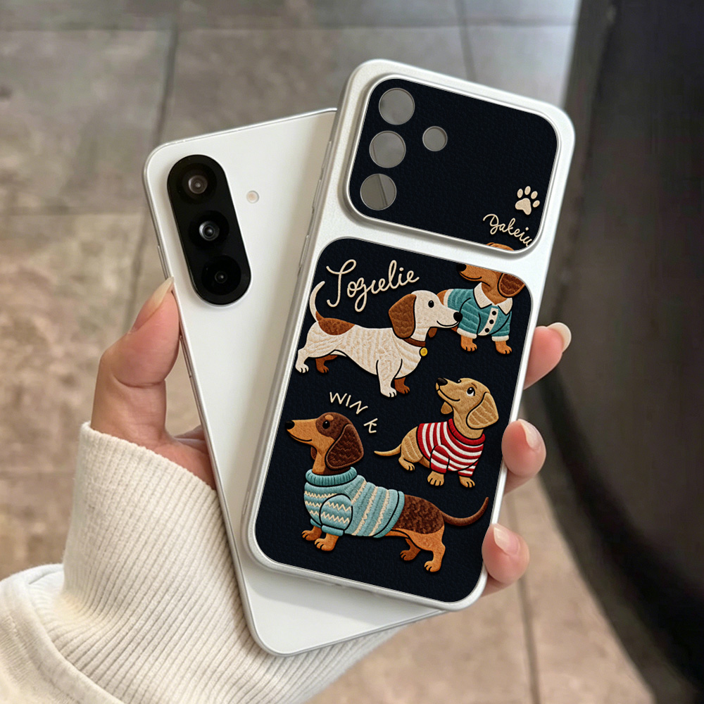 Phone Cases That Cover The Camera - Cartoon Puppy Leather Phone Case For