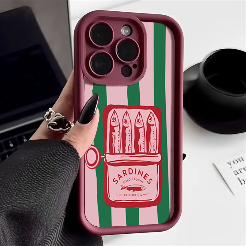 Phone Cases Quirky - Funny Sardine Can Retro Striped Phone