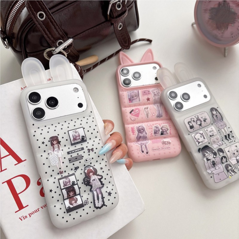 Phone Cases For Girls - Japanese Y2K Cute Bunny Ear Phone