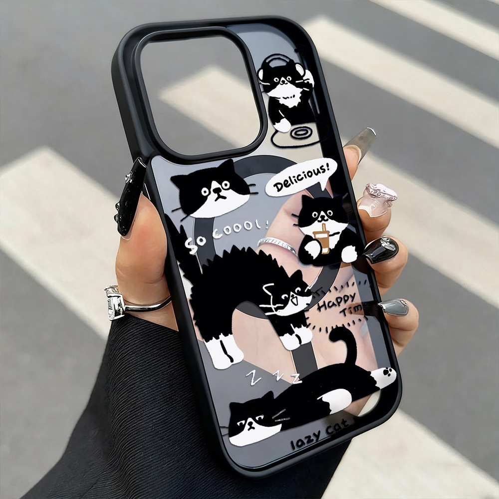 Funny Black Cat Wireless Charg - Phone Cases Quirky review and price
