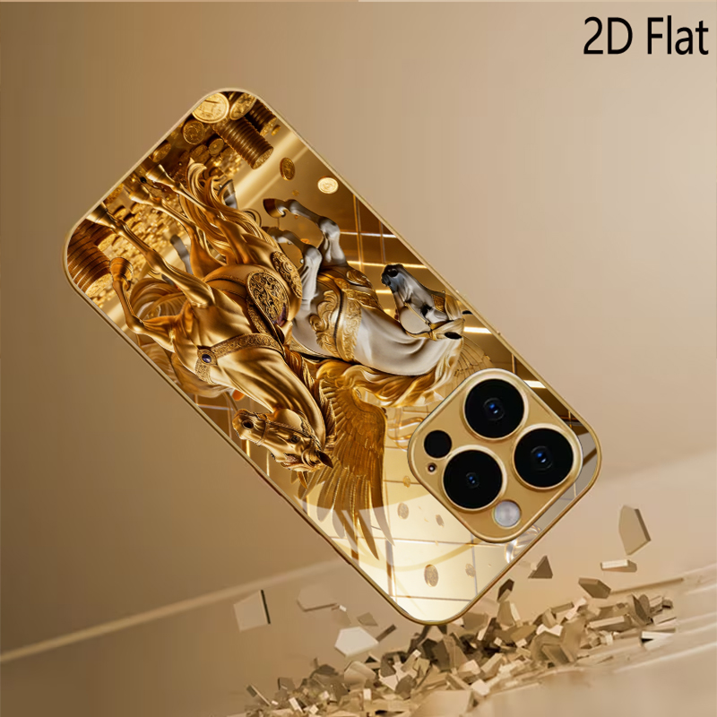 Two horses Patterned tempered  - Phone Cases That Cover The Camera review and price