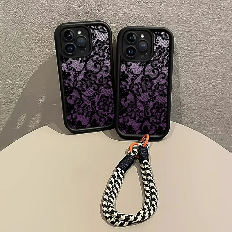 Black Purple Lace Hang Strap P - Phone Cases With Loop review and price