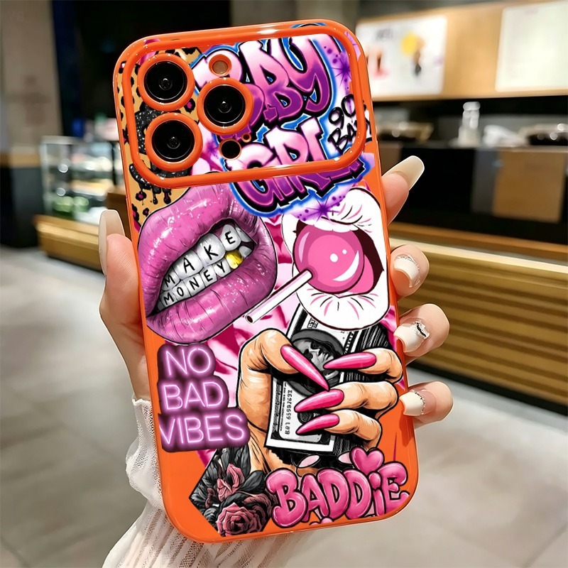 Hip Hop Pink Lips Baby Girl Gr - Phone Cases For Girls review and price
