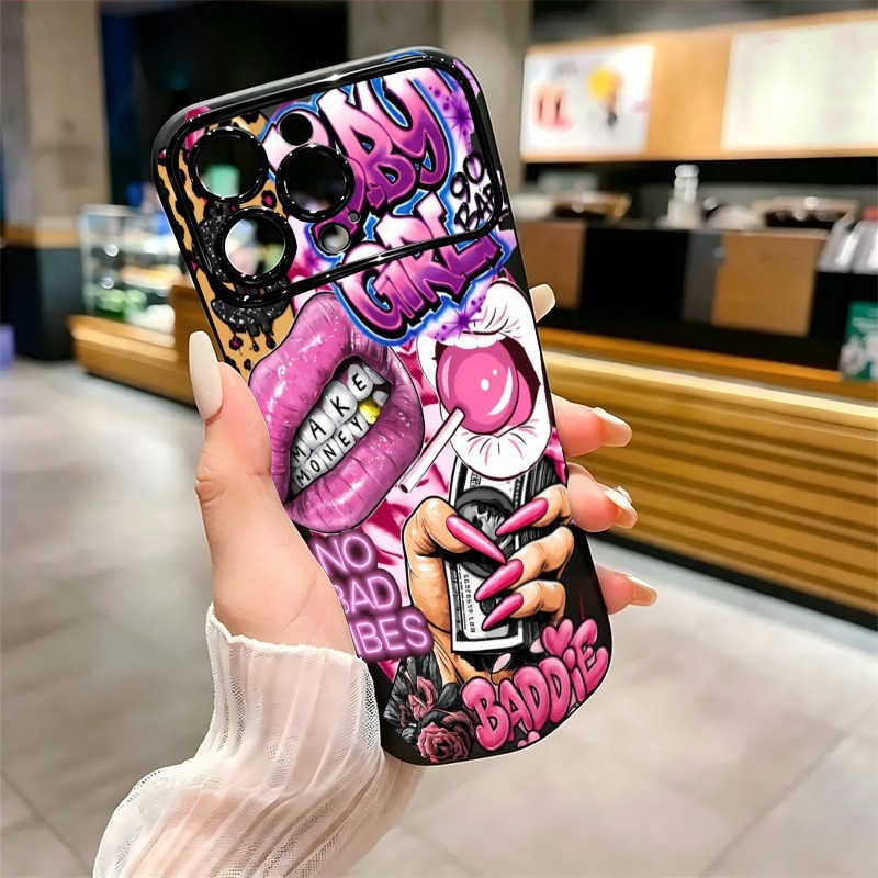 Hip Hop Pink Lips Baby Girl Gr - Phone Cases For Girls review and price