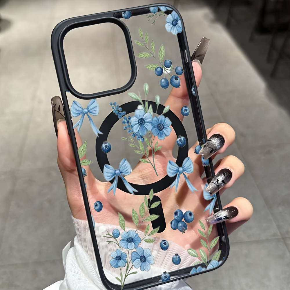 Blueberry Floral Clear Case  F - Phone Cases Unique review and price