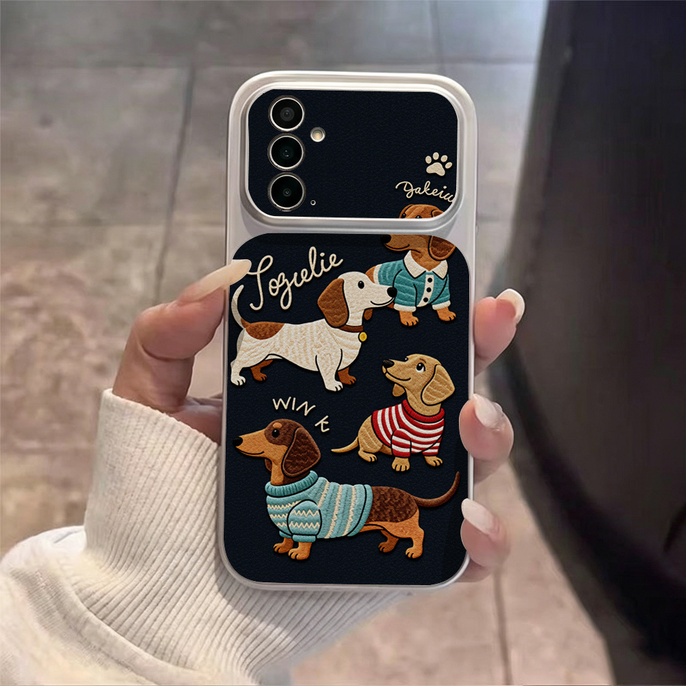 Cartoon Puppy Leather Phone Ca - Phone Cases That Cover The Camera review and price