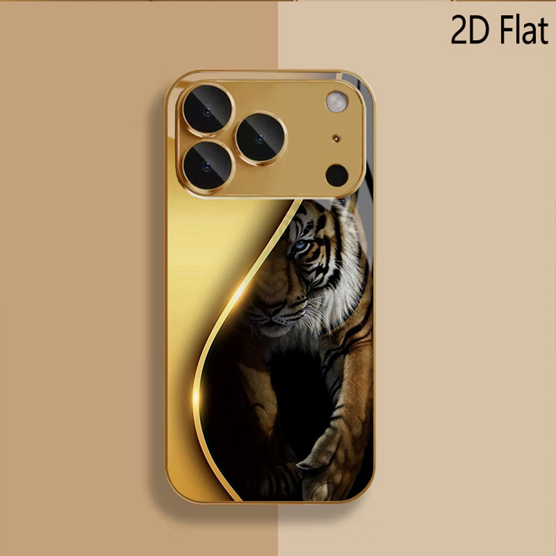 Golden Tiger Patterned tempere - Phone Cases That Cover The Camera review and price