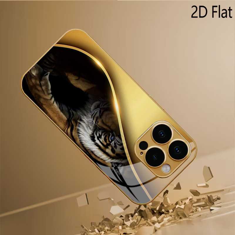 Golden Tiger Patterned tempere - Phone Cases That Cover The Camera review and price