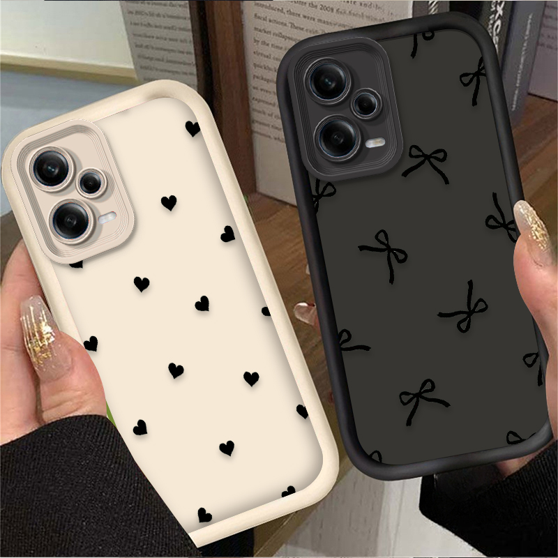 Black Love Heart Bowknot Phone - Phone Cases Xiaomi Redmi 12 review and price