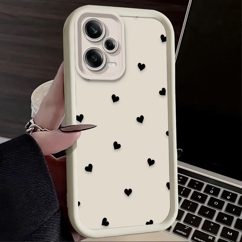Black Love Heart Bowknot Phone - Phone Cases Xiaomi Redmi 12 review and price