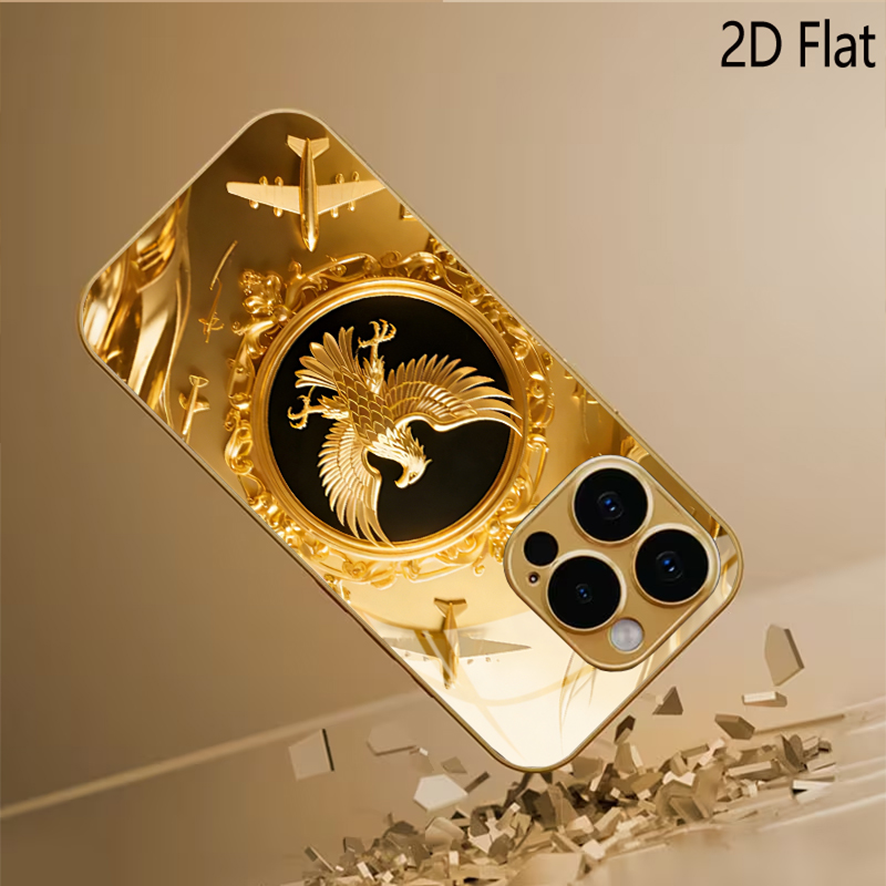 Golden Wing Patterned tempered - Phone Cases That Cover The Camera review and price