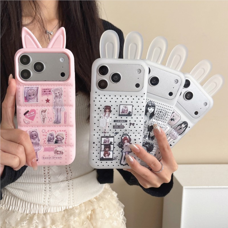 Japanese Y2K Cute Bunny Ear Ph - Phone Cases For Girls review and price