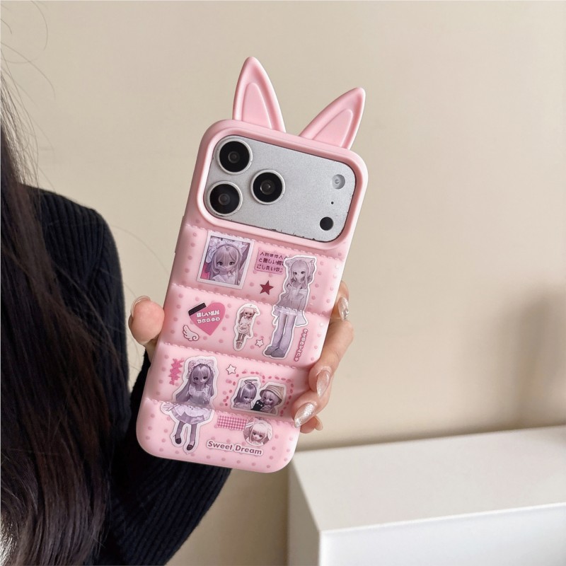Japanese Y2K Cute Bunny Ear Ph - Phone Cases For Girls review and price